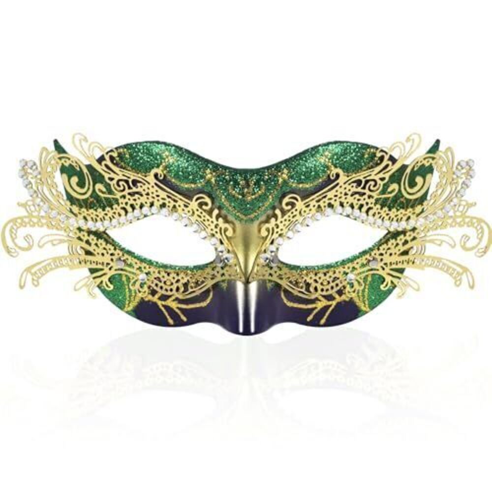 8910 2024 New Masquerade Mask , Metal Filigree Venetian Mask with Sparkle